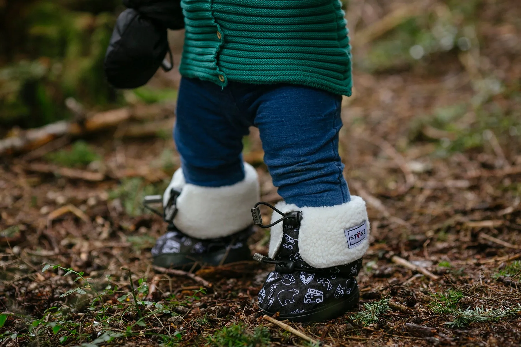 Stonz Baby and Toddler Boys Booties-Print Neo Black